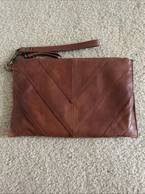 Lucky Brand Deep Caramel Wristlet Clutch